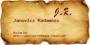 Janovicz Radamesz névjegykártya